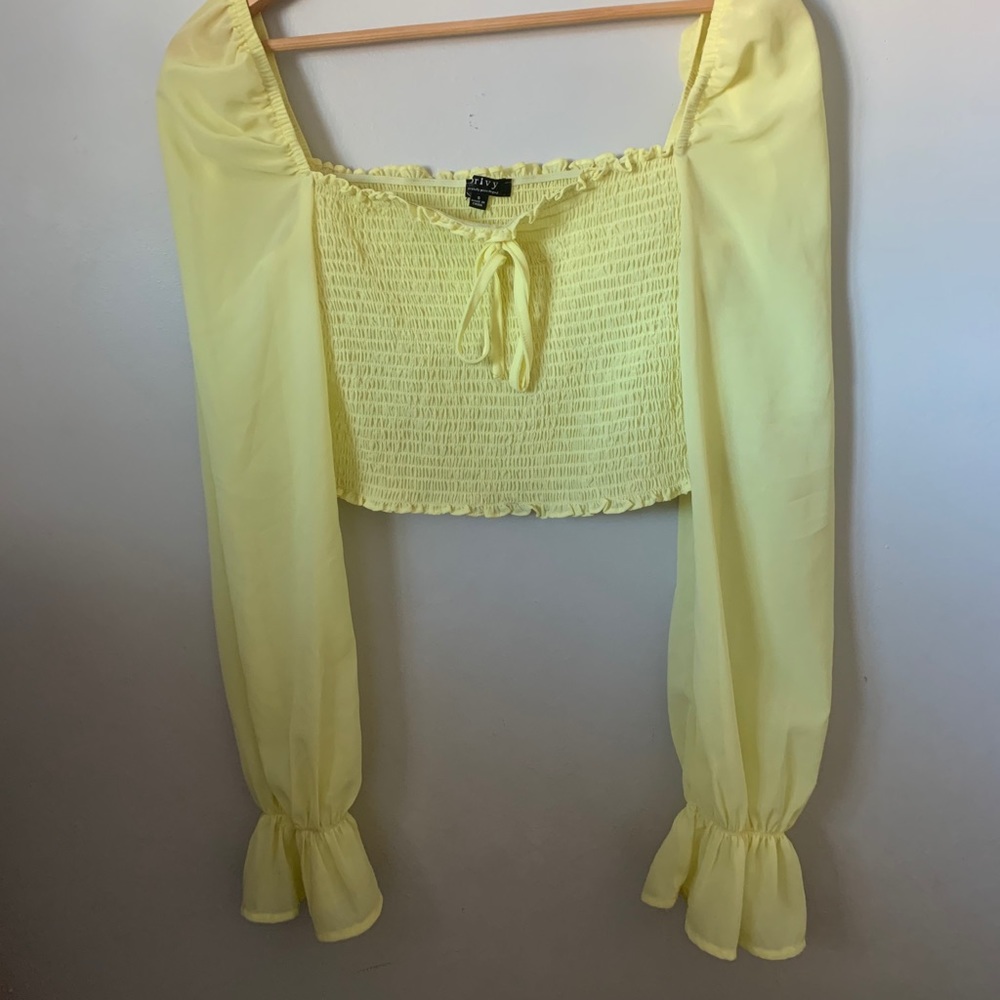 Blouse yellow crop top